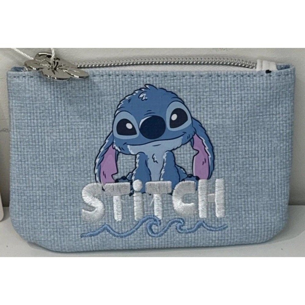 New Stitch Primark Wallet Coin Purse Blue Zip Closure Lilo & Stitch NWT